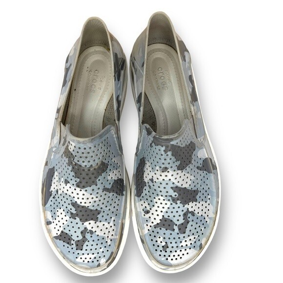 Crocs Gray Camo CitiLane Roka 2 Slip-On Sneaker Men's Sz. 7 Women's Sz. 9 - Picture 2 of 13